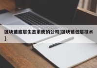 区块链底层生态系统的公司[区块链低层技术]