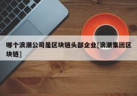 哪个浪潮公司是区块链头部企业[浪潮集团区块链]